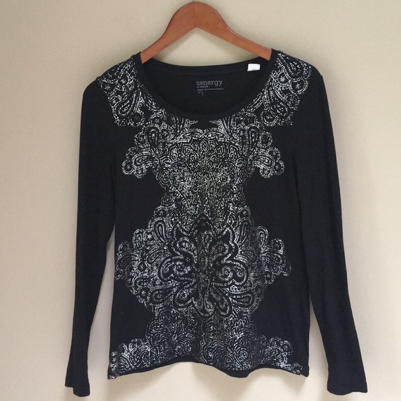 Chico's Tops - Chico’s Zenergy Black Long Sleeve T Size 1
